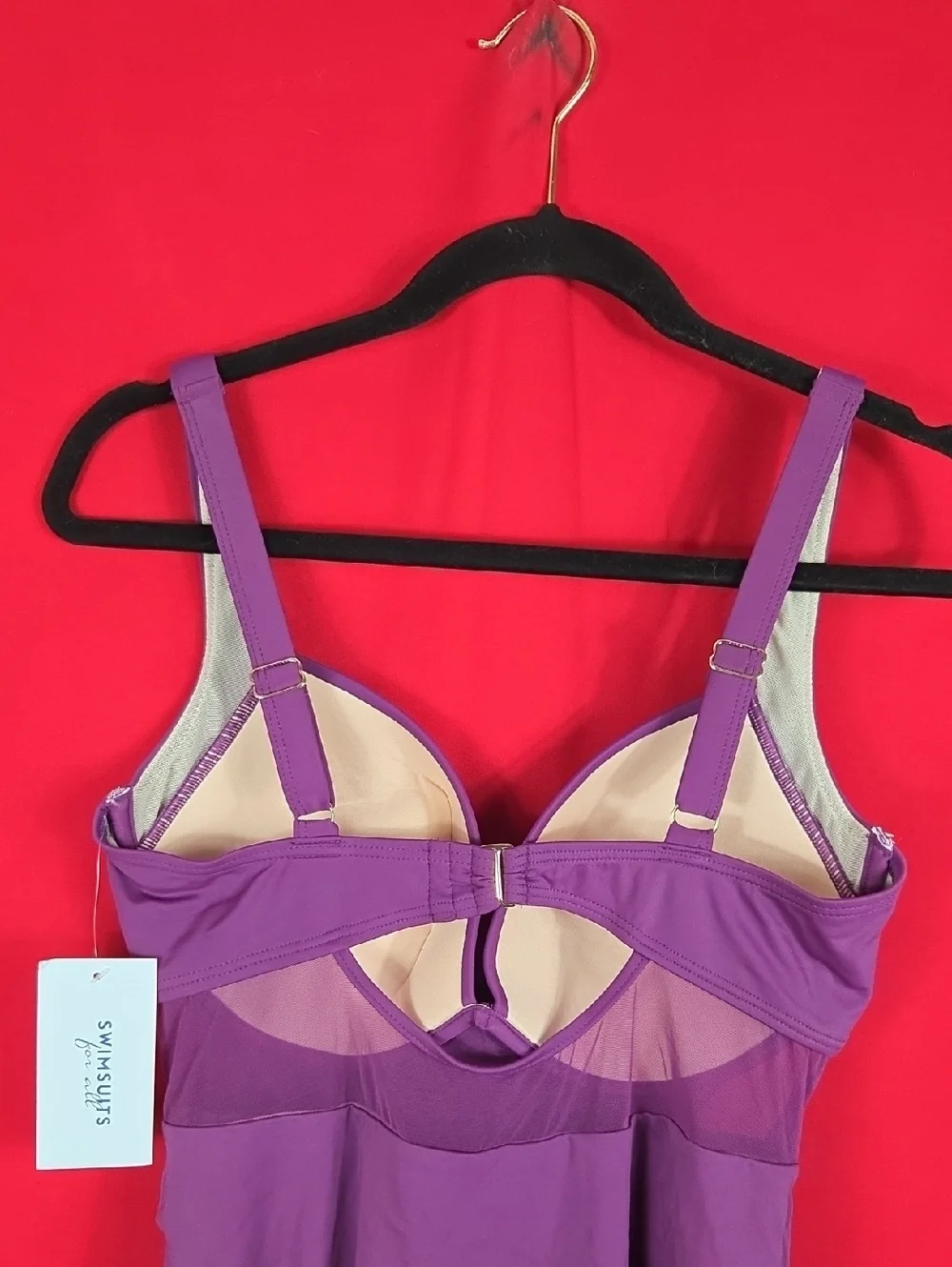 NEW SWIMSUITS FOR ALL Women's One Piece Swimsuit Purple Size 14